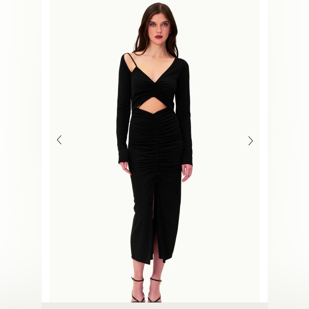 NICHOLAS the label black midi dress with cutout | size 2